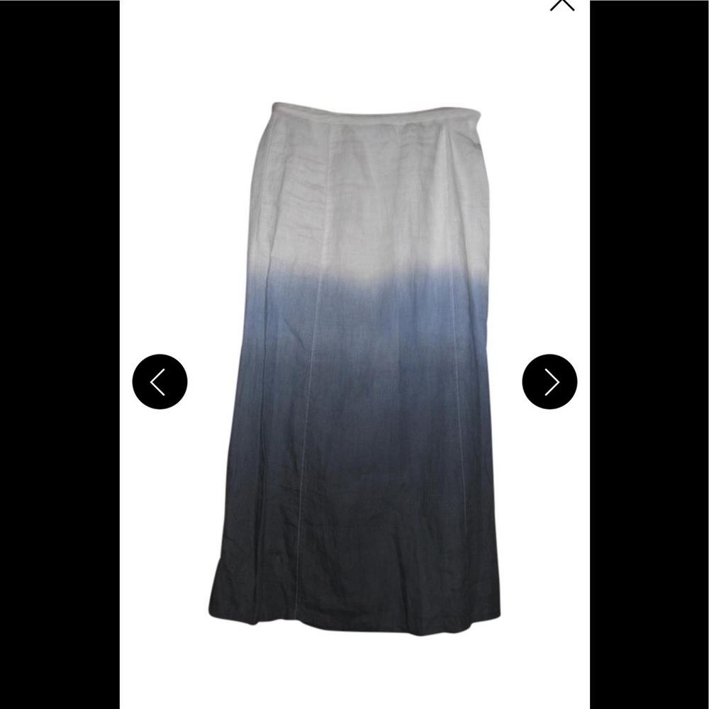 NWT BLUE Saks 5th Avenue Ombre Linen Skirt S - Picture 2 of 4